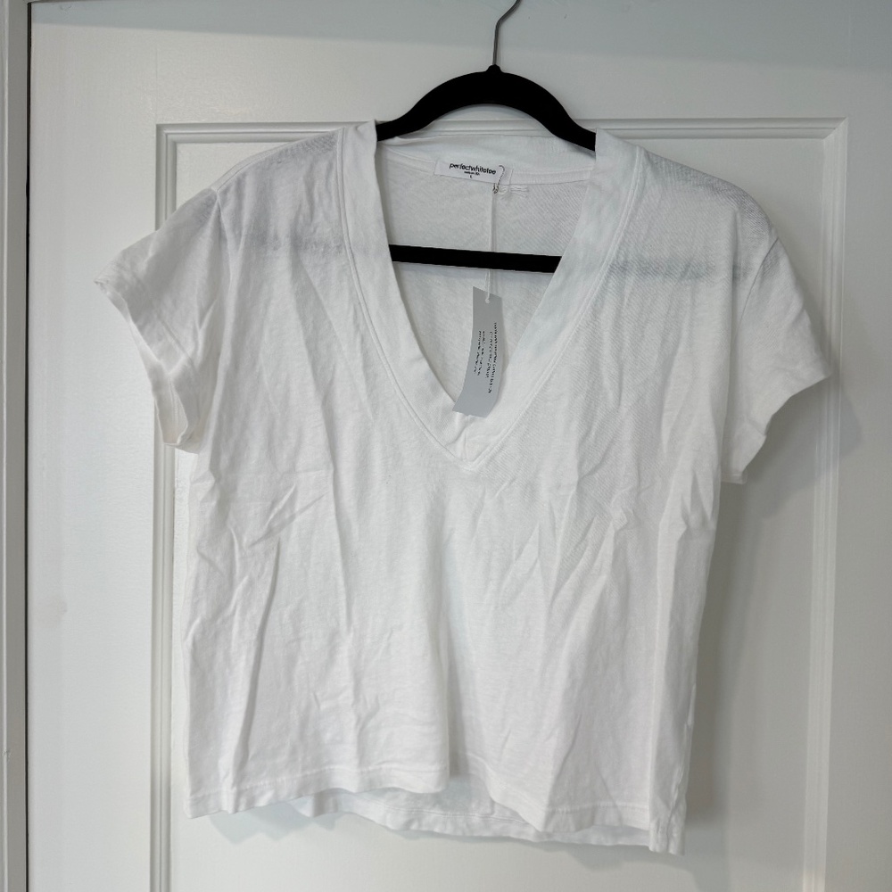 Perfectwhitetee v neck white tee